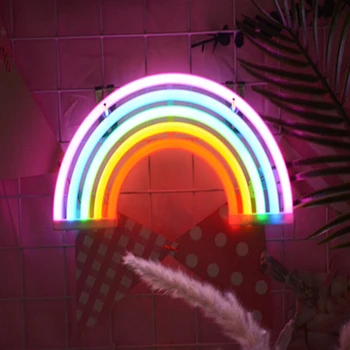 Nový Roztomilý Rainbow Neónový nápis LED Dúhového Svetla Svietidlo pre Koľaji Dekor Rainbow Dekor Neónové Lampy Steny Výzdoba, Vianočné Neon Žiarovky, Trubice