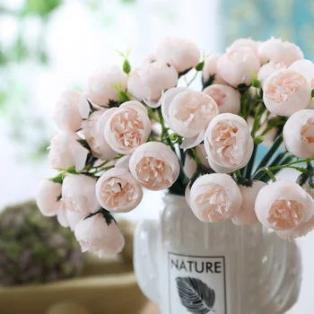 NOVÝ Roztomilý Čaj Ruže kytice Umelého Hodvábu Kvetov pre dom miestnosti dekorácie, svadobné flores ružový izba dekor
