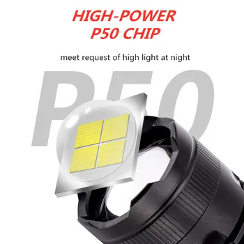 Nový Silný XH-P50 26650/18650 High Power LED Hliníkovej Zliatiny Valec Zoom Baterka USB Nabíjací Systém, Vonkajšie Baterka