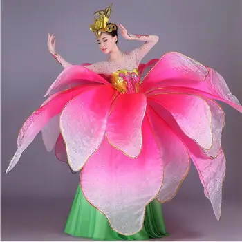 Nový Spoločenský tanec šaty Vysokej Kvality Kvety otvorenie tanec veľké šaty Moderného tanca výkon služby