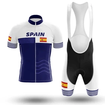 Nový tím Španielsko maillot cyclisme homme Priedušný Cyklistický Dres Mužov tenue velo homme Náprsníkové Nohavice Triatlon biker šortky nastaviť