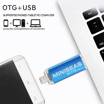 Nový Usb 3.0 Miniseas OTG USB flash disk pre Smartfón/Tablet/PC 8 GB 16 GB 32 GB, 64 GB 128 GB kl ' úč Vysokej rýchlosti pero jednotky taška