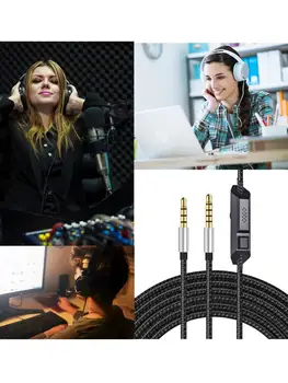 Nový Zvukový Kábel Headsetu Predlžovací Kábel Stlmenia Hlasitosti black Audio Kábel s Mikrofónom pre Astro A10/A40/A30/A50 Dropship