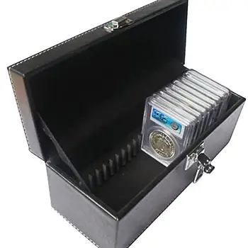 Nový Úložný Box Prípade Faux Kožené Pre NGC PCGS ANACS Certifikované Mince Držiteľov Dosky Úložný Box Prípade Faux Kožené Pre Domáce Náradie