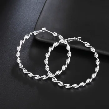 Nový Štýl 925 Sterling Silver Náušnice Twisted Line Módne Náušnice Šaty Dámske Šperky Dary