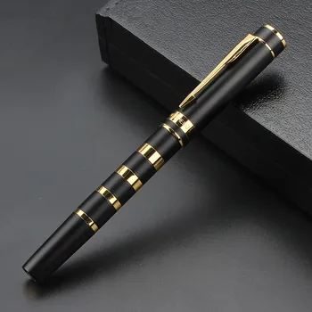 NOVÝ štýl HRDINA Plniace Pero luxusné Matte black 6 zlatý prsteň pero Rozšírené perá, kancelárske potreby