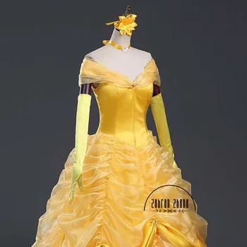 Nový Štýl Šaty Princezná Belle Luxusné Najvyššej Kvality Cosplay Kostým, Šaty Pre Ženy Halloween Kostýmy