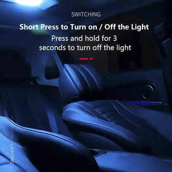 Nočné Svetlo Auto Led Strechy Lampa Auto Interiéru Auta Dome Svetla na Čítanie Touch USB Nabíjanie Atmosféru Lampa Vitajte Osvetlenie batožinového priestoru Lampa