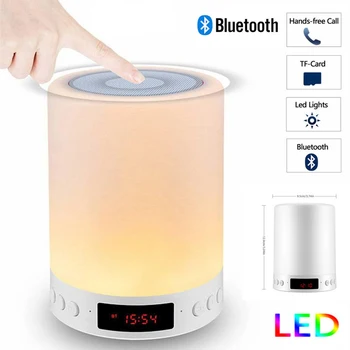 Nočné Svetlo s Bluetooth Reproduktor Prenosný Bezdrôtový TF Karty, Bluetooth, Reproduktor Dotykový Ovládací Farebné LED Nočný Stolík Lampa