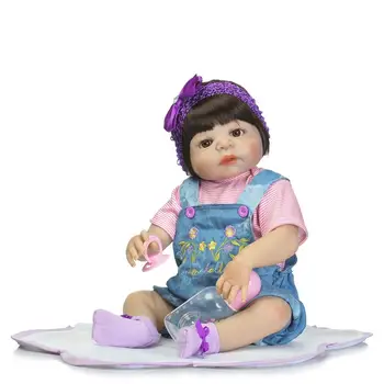 NPK 57cm plný silikónové realisticky novorodenca dievča, najlepšie Deň Detí darček Vianočný darček silikónové reborn bábiky baby