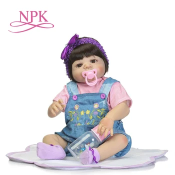 NPK 57cm plný silikónové realisticky novorodenca dievča, najlepšie Deň Detí darček Vianočný darček silikónové reborn bábiky baby