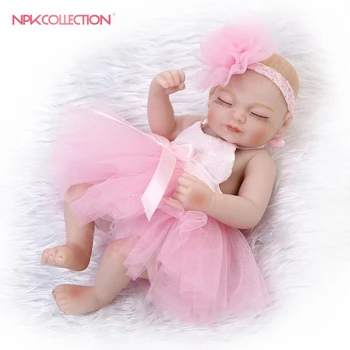 NPK reborn bábiky s soft real gentl dotyk miniatúrne preemie10inch novorodenca bábika mäkké silikónové vinyl ružová bábika