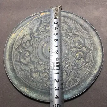 Nádherné antické bronzové zrkadlo (kruh, vzor) ornament