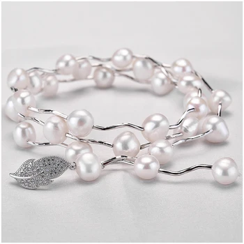 Nádherné Kvalitné Pearl Dlhý Náhrdelník pre Ženy Darček Biele Prírodné Barokový Sladkovodné Perlový Náhrdelník Jemné Šperky FEIGE