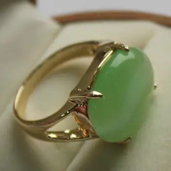 Nádherné šperky! lady najušľachtilejšie jemné šperky svetlo zelený nefrit krúžok (7,8,9#) jemné šperky