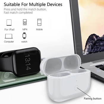 Náhradné Bezdrôtové Nabíjanie Prípade Box pre Airpods Pro Bluetooth Slúchadlo 660mAH Nabíjačka Párovanie Pop-up Windows