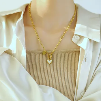 Náhrdelník Pre Ženy, Luxusné Značky Šperky Z Nerezovej Ocele Náhrdelník Sveter Reťazca Titánové Ocele Rose Gold Srdce Náhrdelník S Príveskom