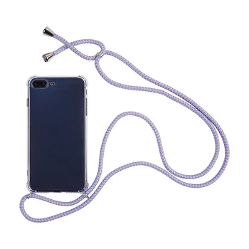Náhrdelník Telefón Prípade S Prídavné Rameno Krk Lano Kábel pre iPhone 11 Pro Xs max XR 6 7 8 Plus Mäkké TPU Crossbody Prípade