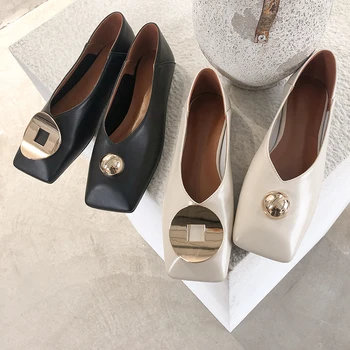 Návrhár obuvi ženy, luxusné 2020 dámske luxusné topánky dizajnéri dámske mokasíny bytov pravej Kože Tkaných Bežné Štvorcové Prst