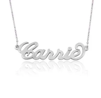Názov Náhrdelníky Mincový Striebro Vlastné Celebrity Carrie Šperky vyrábané Ručne Názov Prívesok Náhrdelník Rose gold štítku náhrdelník