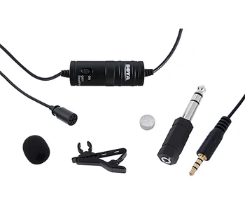 O-M1 3,5 mm Audio Video Záznam Lavalier Klope Mikrofón Klip Na Mic pre iPhone Android DSLR Podcast Videokamera Záznamník PC
