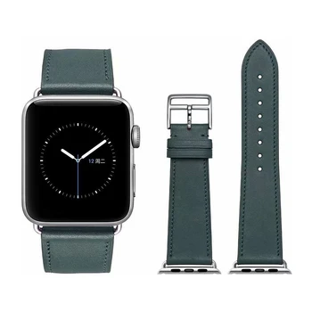 O polnoci Zelená Koža slučky Pásmo pre Apple hodinky Série 4 5 44 mm 40 mm Jedného Tour Watchband pre iWatch 42mm 38mm Pás Náramok