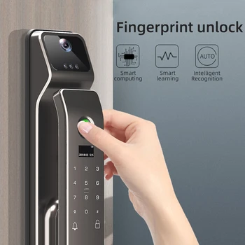 Obawa Rozpoznávanie Tváre Dverí Zamky Odtlačkov prstov Smart Elektrický Digitálny Zámok Bezpečnostný Trezor Smart Home WIFI APP Remote Unlock