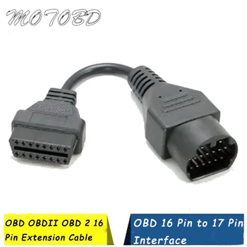 ObdTooL Kvalitné Mzda 17 Pin Na OBD 2 OBD II Kábel 16 Pin Konektor Diagnostický Nástroj, Adaptér Predlžovací Kábel