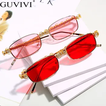 Obdĺžnik Drahokamu slnečné Okuliare Ženy Móda Steampunk Diamond Slnečné Okuliare Crystal Vintage Odtiene Okuliare UV400 Oculos