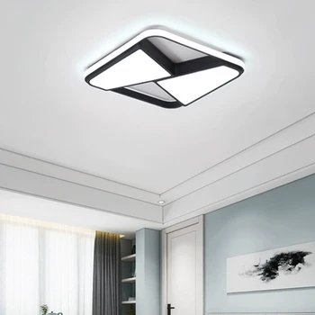 Obdĺžnik moderné led stropné svietidlá pre obývacej izby, spálne, študovňa biela alebo čierna 95-265V námestie stropné svetlo s RC