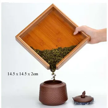Obdĺžnikový Bambusu Čaju Zásobník Kung Fu Puer Čaj Tanier, Skladovanie Zásobník Kontajner Čajový Obrad Čaj Služieb Miniaplikácie Japonský Creative
