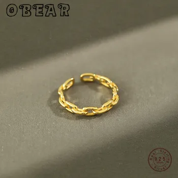 OBEAR 925 Sterling Silver Ring INY Jednoduché Wild Reťazca Plynulé Otváranie Žena Krúžok Osobnosti Strieborné Šperky, Darček