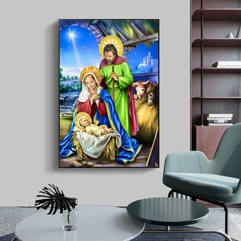 Obrázok Narodenia Ježiša olejomaľba na Plátno na Stenu Umenie Plagáty Tlačí na Obývacia Izba, Spálňa Stenu Obrázok Domov Cuadros Dekor