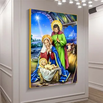 Obrázok Narodenia Ježiša olejomaľba na Plátno na Stenu Umenie Plagáty Tlačí na Obývacia Izba, Spálňa Stenu Obrázok Domov Cuadros Dekor