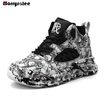 Obuv pánska športová obuv módne pánske graffiti basketbalové topánky pohodlné členkové topánky pánske outdoorové wild vychádzkové topánky