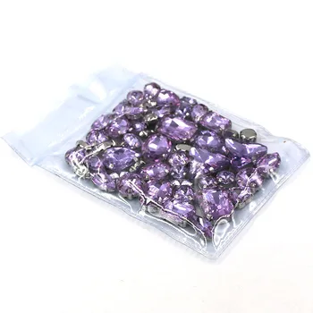 Odevné doplnky, Veľkoobchod 5 tašky zmiešané tvar šiť na sklo crystal violet kamienkami diy svadobné dekorácie