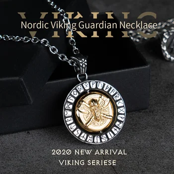 Odin Hlavu Viking valknut náhrdelník pre mužov a Vysokej rýchlosti otáčania nehrdzavejúcej ocele s príveskom