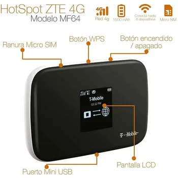 Odomknutý ZTE Z64 Mobile Wifi Hotspot Až 21Mbps Rýchlosť Sťahovania Až 8 pripojené zariadenia, Podpora 3G 850/AWS/1900MHZ