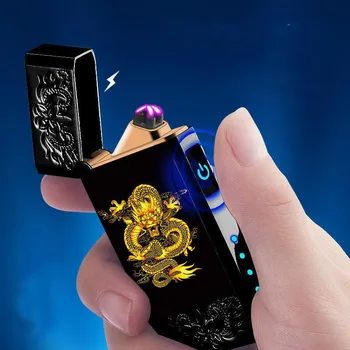 Odtlačkov prstov touch USB nabíjanie ľahšie anti-vietor tvorivé osobnosti siete red muž elektronických cigariet zapaľovač