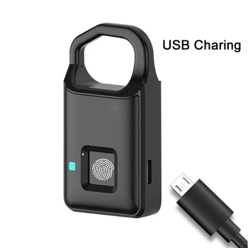 Odtlačkov prstov Zámok USB Nabíjateľné Smart Keyless Anti-Theft Zámkom Kufor, Dvere Zámok, zabezpečovacie Systémy Zámok