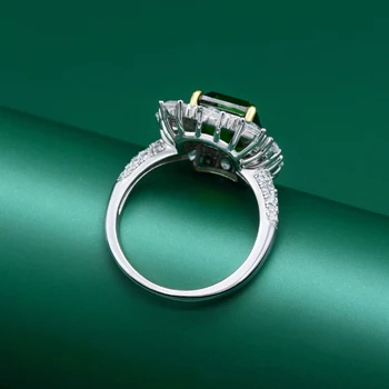 OEKDFN Vintage S925 Mincový Striebro Krúžok Pre Ženy 9*11 mm Vytvorené Emerald Svadobné Šperky, Zásnubné Ženy Koktail Party Krúžky