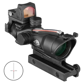 Oheň Vlk Acog 4x32 Taktické Zrakového Rozsah Puška Rozsah Červená zelená Reticle Svetelné Vlákna Zrakového Pohľad S Rmr Mini Red Dot Vzdych