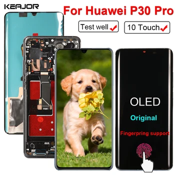 OLED Obrazovky Pre Huawei P30 Pro LCD Displej Pôvodnú Kvalitu Digitalizátorom. Montáž Pre Huawei P30 Pro Dotykový Displej VOG-L29/L09/L04