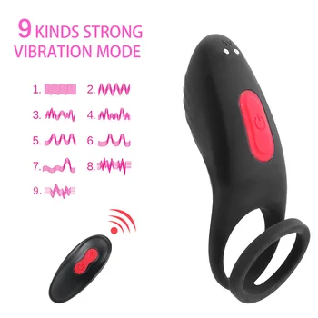 OLO 9 Rýchlosť Sexuálne Hračky pre Mužov, Páry Penis Krúžok Sex Krúžok Cockring Diaľkové Ovládanie Vibračný Penis Krúžok Produktov pre Dospelých