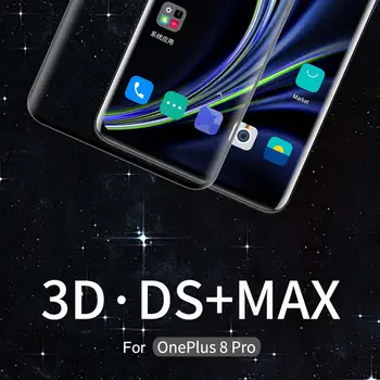 Oneplus 8 Pro Sklo Screen Protector NILLKIN 3D DS+MAX Plné lepidlo Kryt Screen Protector 9H Ochranné Sklo pre Oneplus 8 Pro