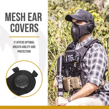 OneTigris Taktické Skladacia Masky S Ušnou Ochrany Výhradných X Divízie ŠESŤ Masky Pohodlie Airsoft Maska s Nastaviteľný Pásik