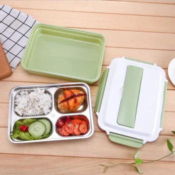 ONEUP Nehrdzavejúcej Ocele Lunch Box Eco-Friendly Bento Box 2000ml Potravín Kontajner Termosky Mikrovlnnej Potravín Box Pre Deti Nepresakuje