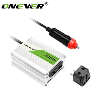 Onever Auto Invertor DC12V do AC 220V 200W výkonový Menič 12v na 220v Inversor Adaptér Modifikovaná Sínusová Vlna Energie pomocou USB Nabíjačky