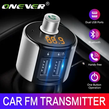 Onever Bezdrôtové pripojenie Bluetooth FM Modulátor autorádia Adaptér Auto MP3 Prehrávač 3.4 Duálny USB Nabíjačka do Auta Handsfree Súprava do Auta