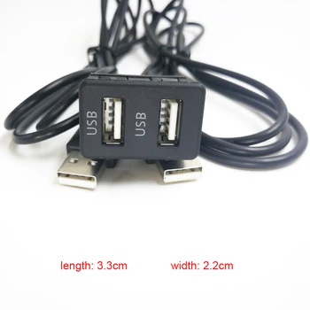 ONKAR 150 CM Dual Flush Mount Dve Port USB Predlžovací Kábel Viesť Montážny Panel USB 2.0 Kábel, Adaptér 3,5 mm AUX Nabíjania Rozhranie